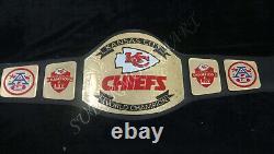 Ceinture de championnat du Super Bowl des Kansas City Chiefs de la NFL en laiton de 2 mm de l'American Football