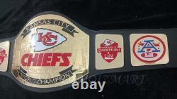 Ceinture de championnat du Super Bowl des Kansas City Chiefs de la NFL en laiton de 2 mm de l'American Football