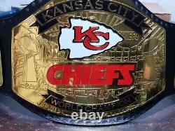 Ceinture de championnat en cuir de la NFL des Kansas City Chiefs pour le Super Bowl, taille adulte.