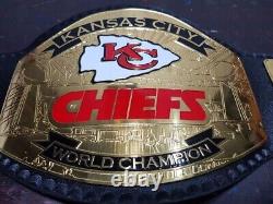 Ceinture de championnat en cuir de la NFL des Kansas City Chiefs pour le Super Bowl, taille adulte.