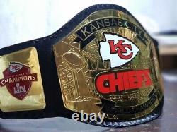 Ceinture de championnat en cuir du Super Bowl des Kansas City Chiefs en laiton de 2 mm