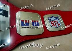 Ceinture de championnat personnalisée du Super Bowl LVIII des Kansas City Chiefs en laiton de 4MM