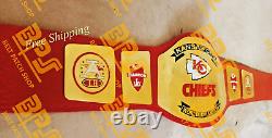 Ceinture de fan de football de championnat du Super Bowl des Kansas City Chiefs en taille adulte - Réplique