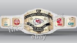 Ceinture de fan des champions du Super Bowl LVII 2023 de la NFL des Kansas City Chiefs en zinc de 4 mm.