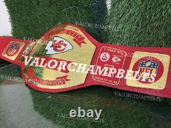 Ceinture de ventilateur de championnat de football américain NFL Super Bowl Kansas City Chiefs en laiton de 4 mm