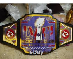 Ceinture en cuir du championnat du Super Bowl LVIII de la NFL Kansas City Chiefs, taille adulte 2mm