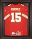 Champions Du Super Bowl Liv Des Chiefs De Kansas City - Boîtier D'affichage Du Logo Du Maillot Marron Encadré