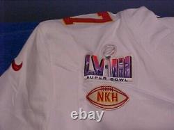 Chefs Kelce 87 Superbowl 58 Maillot Blanc Nike Homme Sur Le Terrain Cousu KC XXL 2XL