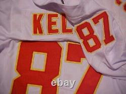 Chefs Kelce 87 Superbowl 58 Maillot Blanc Nike Homme Sur Le Terrain Cousu KC XXL 2XL