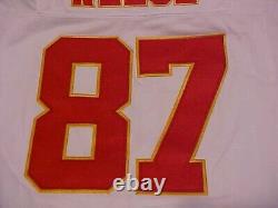 Chefs Kelce 87 Superbowl 58 Maillot Blanc Nike Homme Sur Le Terrain Cousu KC XXL 2XL