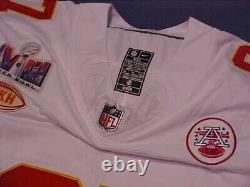 Chefs Kelce 87 Superbowl 58 Maillot Blanc Nike Homme Sur Le Terrain Cousu KC XXL 2XL