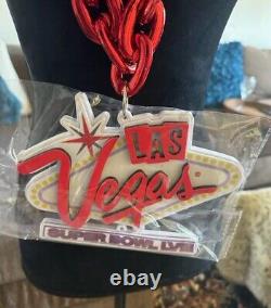 Collier de chaîne commémoratif du Super Bowl LVIII de la NFL Chiefs 49ers Las Vegas