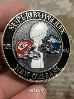 Donald Trump Super Bowl USSS Service Secret Eagles Chiefs NFL Pièce de défi