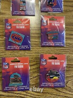 Ensemble exclusif de 10 épinglettes du Super Bowl 57 de 2023 - Chiefs Eagles le 2/12/23