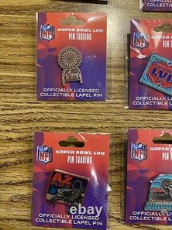 Ensemble exclusif de 10 épinglettes du Super Bowl 57 de 2023 - Chiefs Eagles le 2/12/23