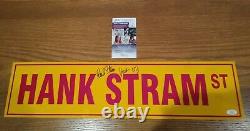 Hank Stram Signé Kansas City Chiefs Signé Street Sign Super Bowl 4 Autographe