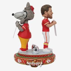 Harrison Butker et KC Wolf Chiefs Bobblehead Double Spinner Super Bowl Consécutifs Harrison Butker et KC Wolf Chiefs Bobblehead Double Spinner Super Bowl Consécutifs