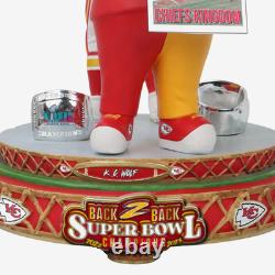 Harrison Butker et KC Wolf Chiefs Bobblehead Double Spinner Super Bowl Consécutifs Harrison Butker et KC Wolf Chiefs Bobblehead Double Spinner Super Bowl Consécutifs