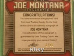 Joe Montana Auto Card 2020 /25 Leaf Metal Football San Francisco 49ers Chefs