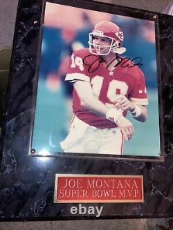Joe Montana Kc Chiefs Super Bowl Mvp Autographié 8 X 10 Photo À Cadres Lourds