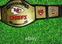 Kansas City Chefs Championship Belt Super Bol Football Américain-nfl 2mm Laiton