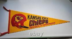 Kansas City Chiefs 1969 Champions Du Monde Vintage Penant Banner Super Bowl Afl NFL