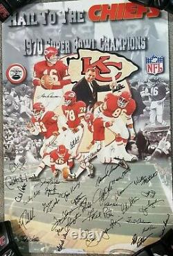 Kansas City Chiefs 1969 Superbowl Autographied Auto Team Signé Litho NFL Kc