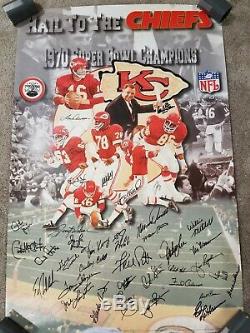 Kansas City Chiefs 1969 Superbowl Champs Autographié Équipe Auto Signé __gvirt_np_nn_nnps<__ Litho NFL