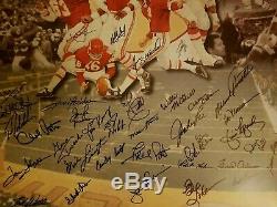 Kansas City Chiefs 50 Ans 1970 Super Bowl Équipe Signé Adn Litho Le Psa