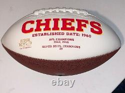 Kansas City Chiefs Football Superbowl Champs Signé Reid Kelce Hill