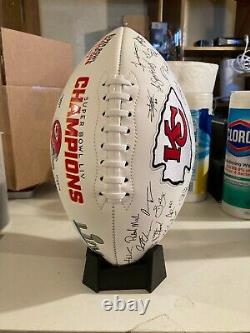 Kansas City Chiefs NFL Team Roster Signature Superbowl LIV 54 Ball With Case