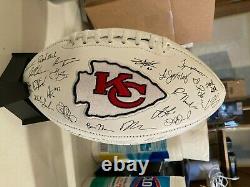 Kansas City Chiefs NFL Team Roster Signature Superbowl LIV 54 Ball With Stand