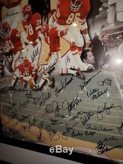 Kansas City Chiefs Rare Équipe Photo Dédicacée Poster 1969/1970 Super Bowl Champs Jsa