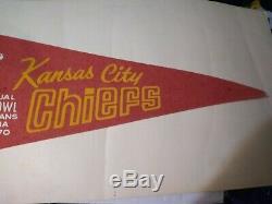 Kansas City Chiefs Super Bowl 1970 Pennant Vg 5 Piqûres A Marqué Belle Couleur Vtg