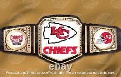 Kansas City Chiefs Super Bowl 57 Ceinture de championnat NFL Taille adulte en laiton de 2 mm