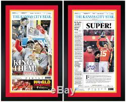 Kansas City Chiefs Super Bowl & Afc Champions Framed Originale Newspaper Set