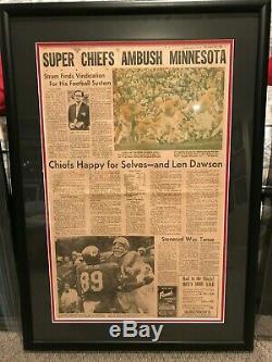 Kansas City Chiefs Super Bowl IV Kansas City Times Papier! Très Rare