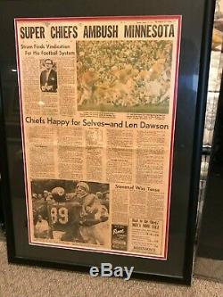 Kansas City Chiefs Super Bowl IV Kansas City Times Papier! Très Rare