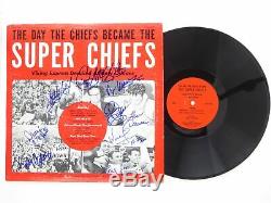 Kansas City Chiefs Super Bowl IV Signé Autographié Album Lp Len Dawson 4 Hofers