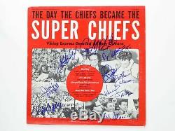 Kansas City Chiefs Super Bowl IV Signé Autographié Album Lp Len Dawson 4 Hofers
