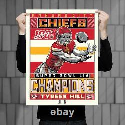 Kansas City Chiefs Super Bowl LIV Champions Tyreek Hill 18x24 Deluxe Framed Se