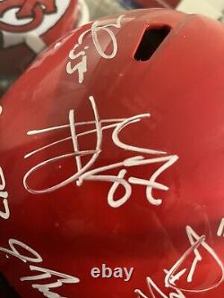Kansas City Chiefs Super Bowl Team Casque Autographié Kelce, Hill, Jones, Etc