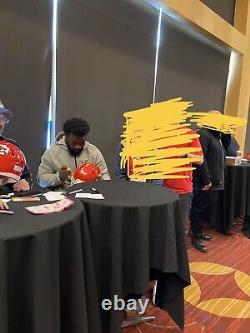 Kansas City Chiefs Super Bowl Team Casque Autographié Kelce, Hill, Jones, Etc