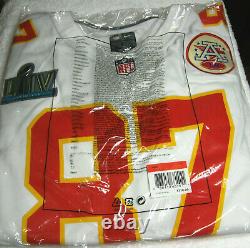 Kansas City Chiefs Travis Kelce Blanc Super Bowl LIV Nike Jersey Jeu, Officiel