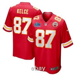Kansas City Chiefs Travis Kelce Nike Red Super Bowl Officiel LVII Game Jersey