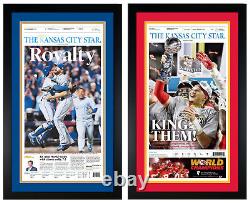 Kansas City Royals Championship Newspaper Reprint Set Matted & Framed