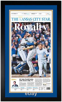 Kansas City Royals Championship Newspaper Reprint Set Matted & Framed