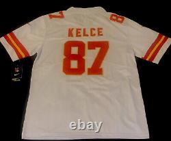 Kc Chefs #87 Travis Kelce White Jersey Hommes M T.n.-o. Super Bowl LVII 57 Patch