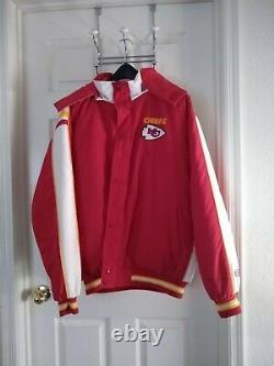 Kensas City Chef Starter Throwback Prow Raglan Full Zip Jacket Rouge Puffy Taille