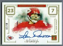 Len Dawson 2020 Impeccable Victory Super Bowl IV Autographe Or #d /10 Sp Chefs